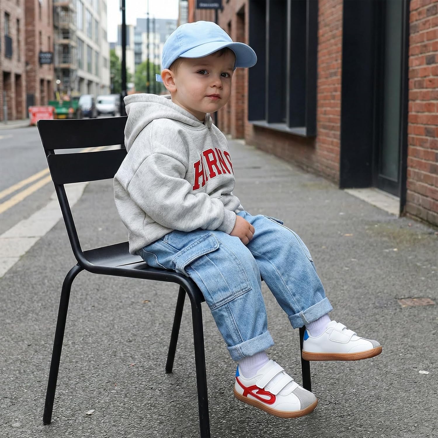 STQ Wide Toe Box Toddler Girls Sneaker Non Slip Barefoot Walking Shoes with Hook and Loop - Image 3