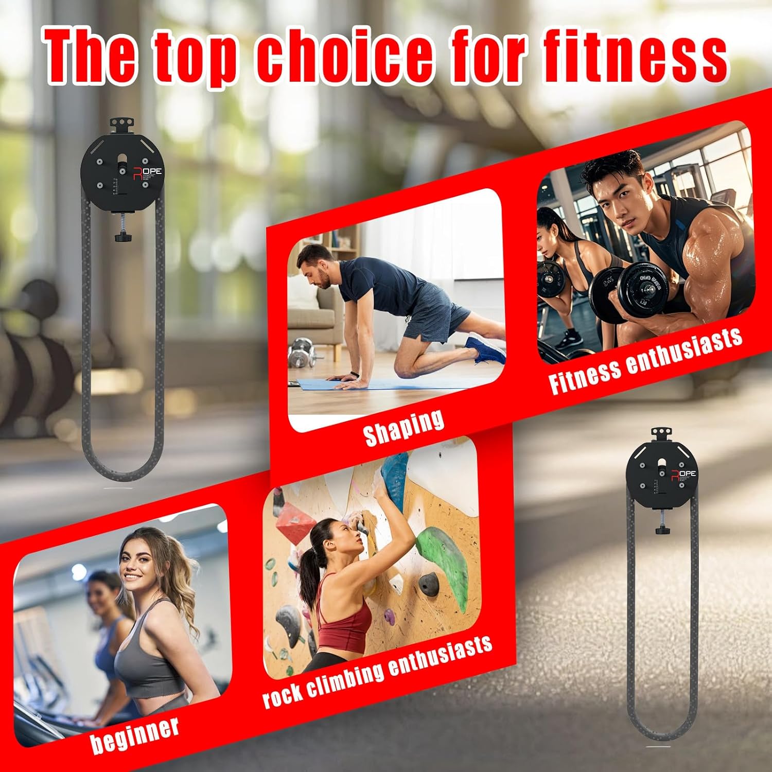 Endless Rope Trainer, Cable Pulley System Gym, Adjustable Resistance, Cable Pulley Machine, Suspension Endless Rope Pulley System for Used for Grip, Arms,Coordination Exercises