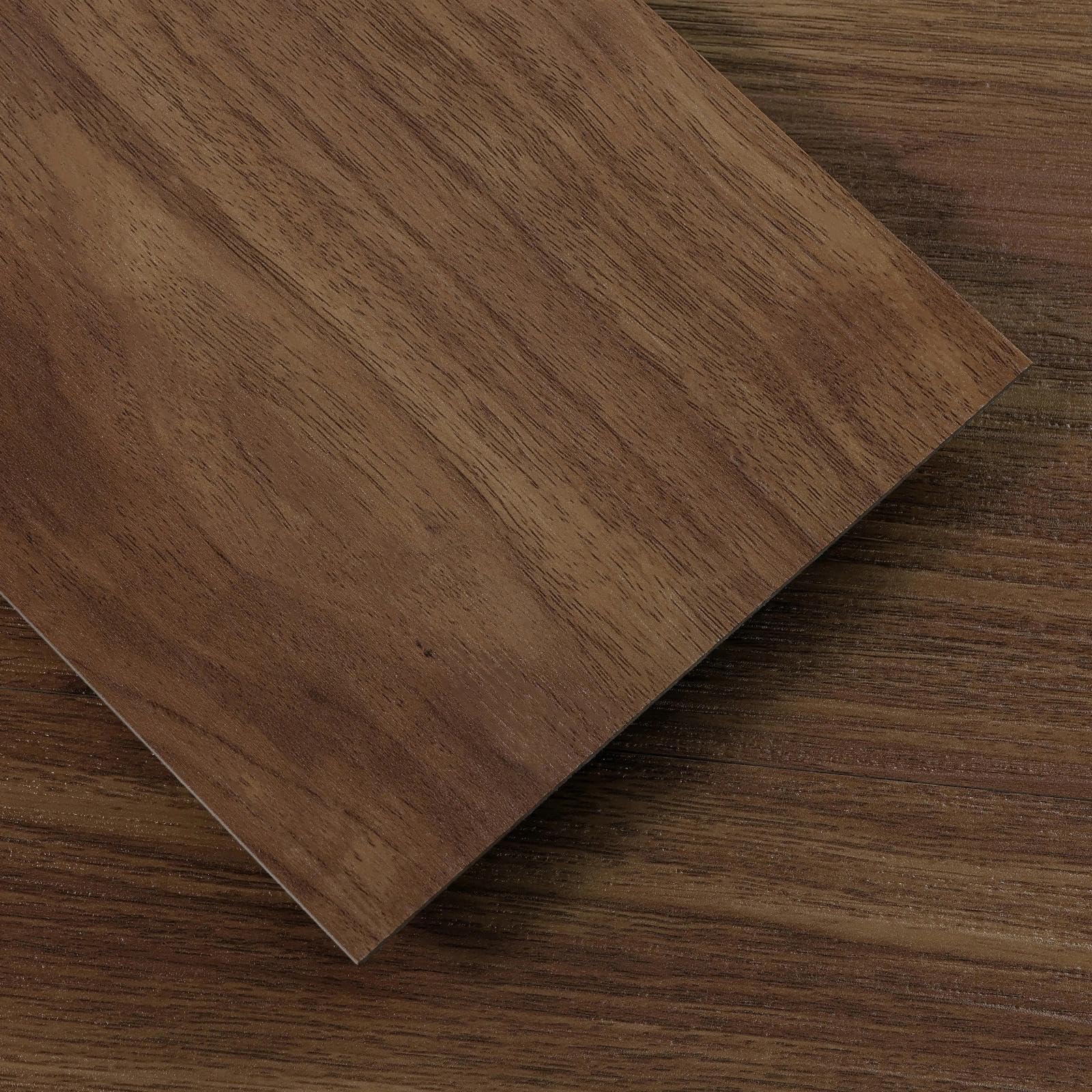 12 PCS Walnut Vinyl Flooring Tiles Self Adhesive - Wood Peel and Stick Floor Tiles 1.67 m² Easy DIY Installation for Living Room Bathroom Kitchen Bedroom