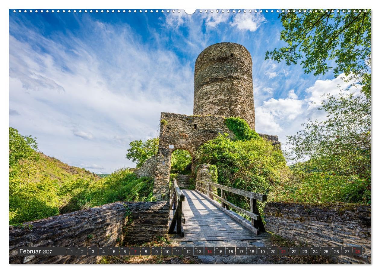 CALVENDO - Burgen in Rheinland-Pfalz (Wandkalender 2027 DIN A2 quer), Monatskalender: Eine Auswahl der schönsten Burgen und Festungen in Rheinland-Pfalz. (Querformat)
