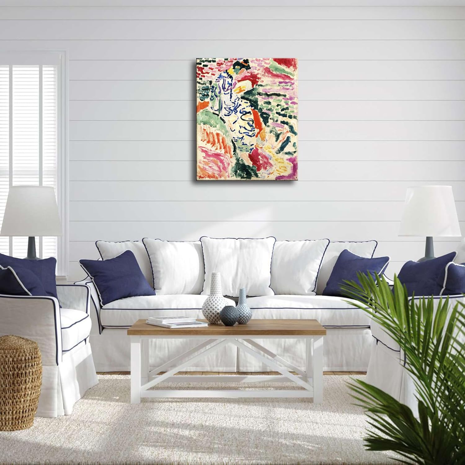 Wieco Art Canvas Print Wall Art View of Collioure 1905 by Henri Mattise Abstract Colorful Art Matisse Posters Canvas Prints for Wall and Home Office Decorations