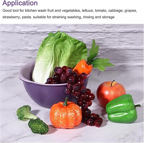 Miniatura 6 de uxcell Juego de colador de cocina, colador de cocina, pequeño lavabo de drenaje de doble capa y cesta adecuado para frutas, verduras, pasta, bayas,