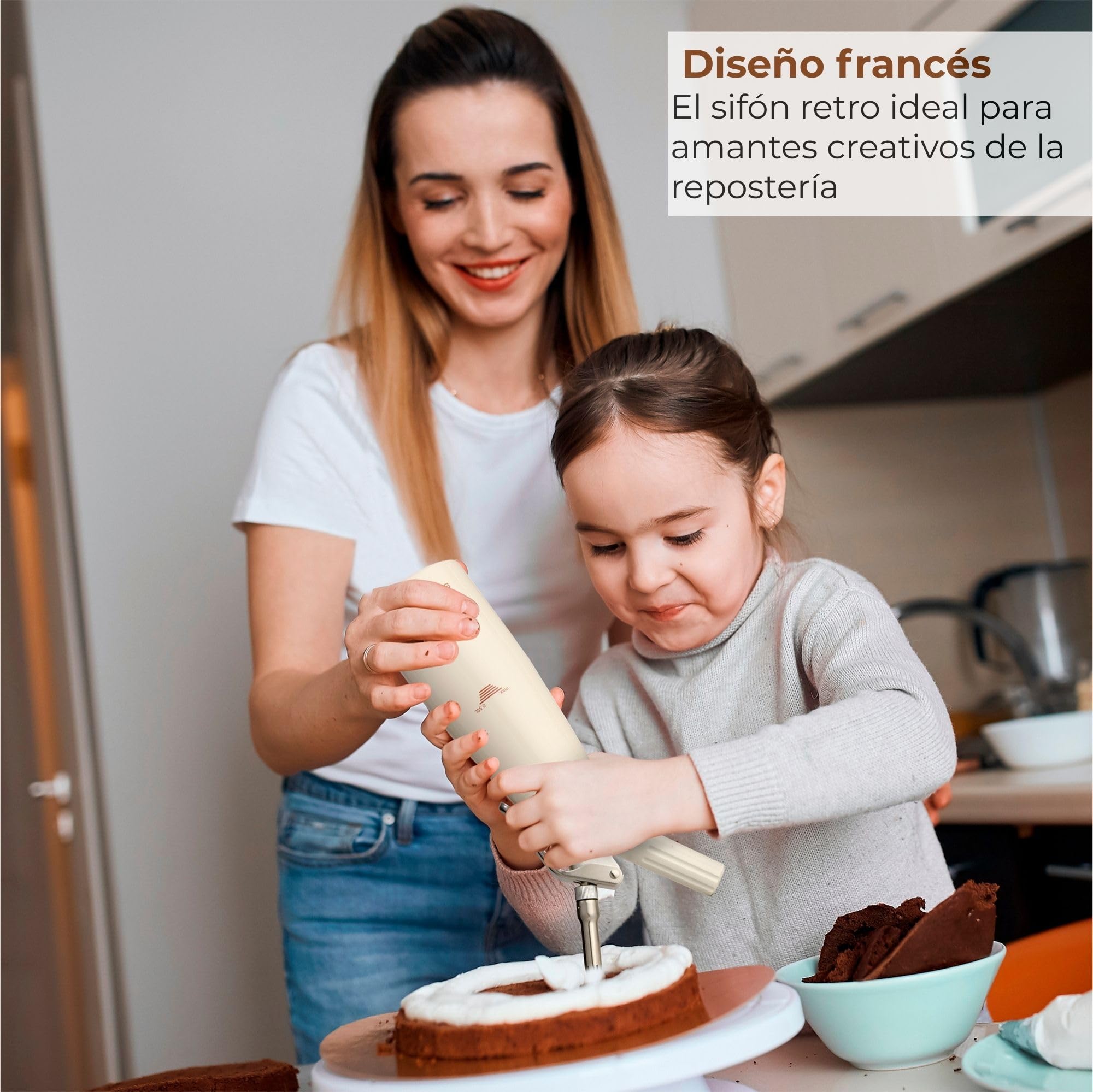 SO’Maison Sifón de Cocina Profesional 500 ml – Chantilly y Nata para Montar, Espumas Dulces y Saladas – Diseño Vintage Elegante