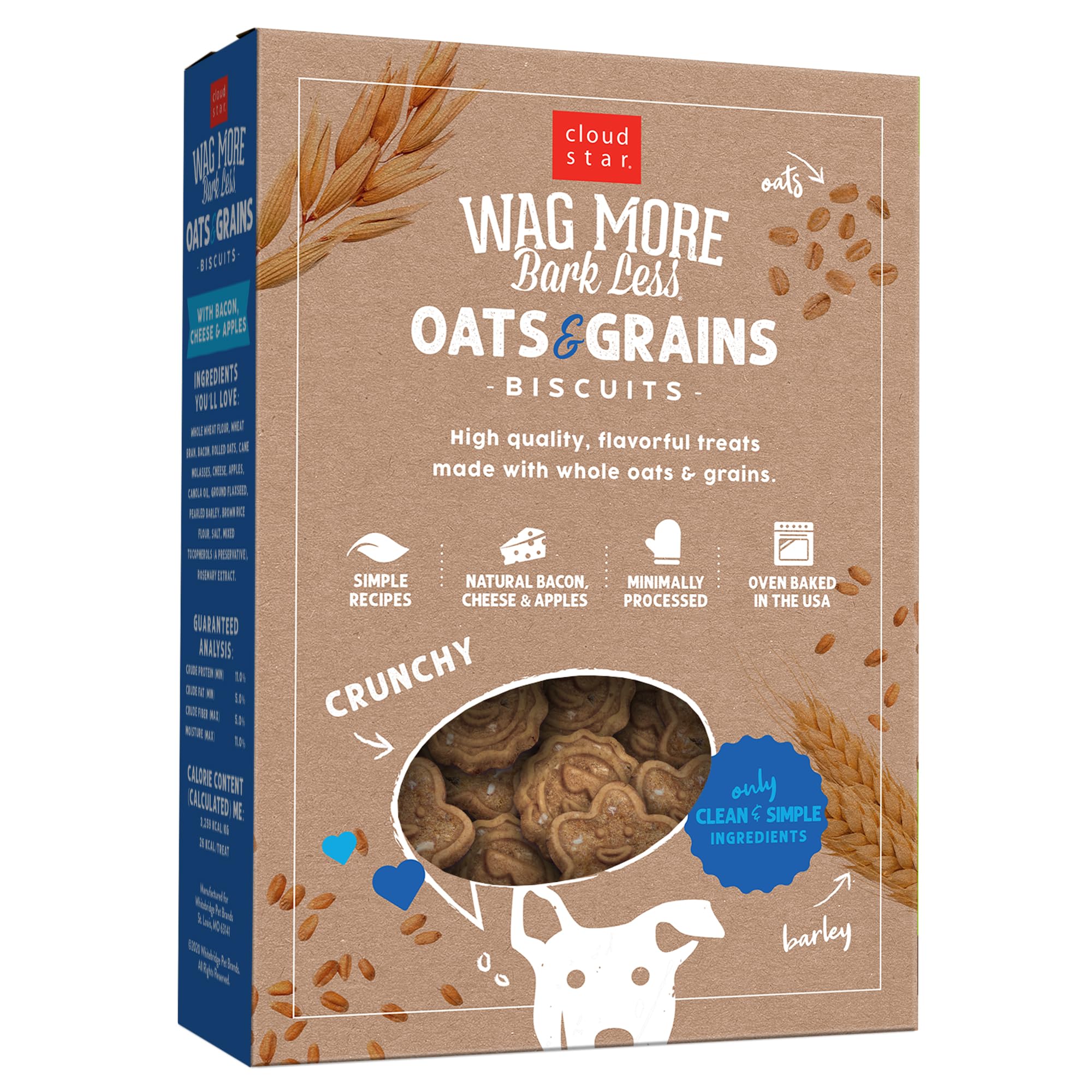 Cloud Star Wag más Horno Baked Galletas – 16 oz Bacon, Queso y Apple