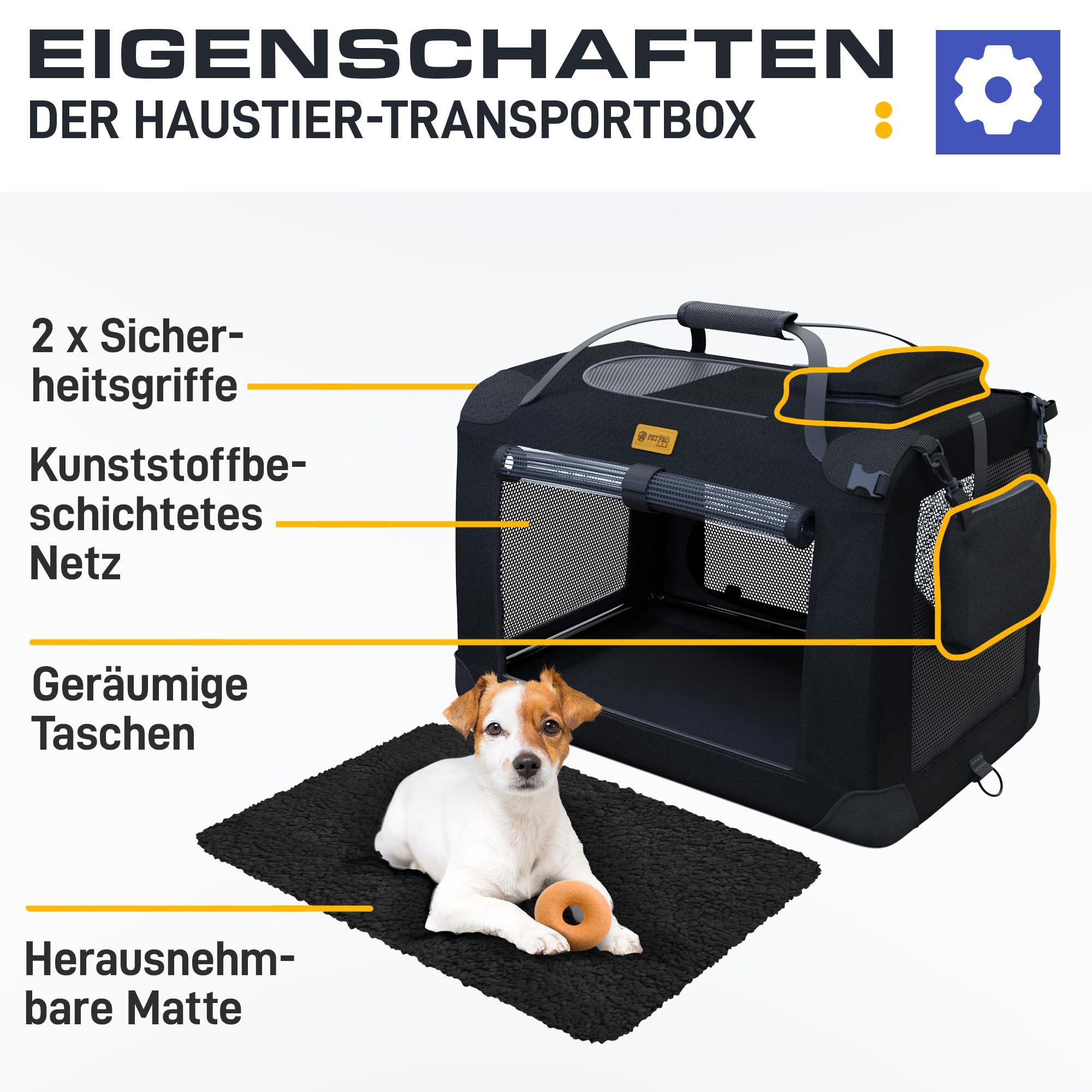 PetProved Hundebox Auto Faltbar Transportbox Hund Hundebox Auto Kleiner Hunde Hundetransportbox Auto Transportbox Hund Hunde Transportboxen Faltbare Hundebox Hundetransportbox Faltbar Hundeboxen