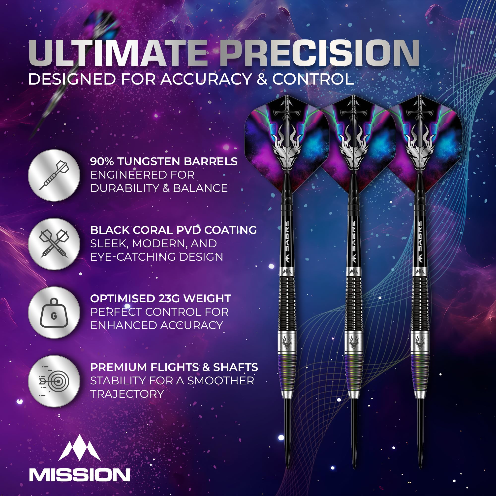 Amazon.co.jp: Mission Darts オカルト90%タングステンバレルスチール
