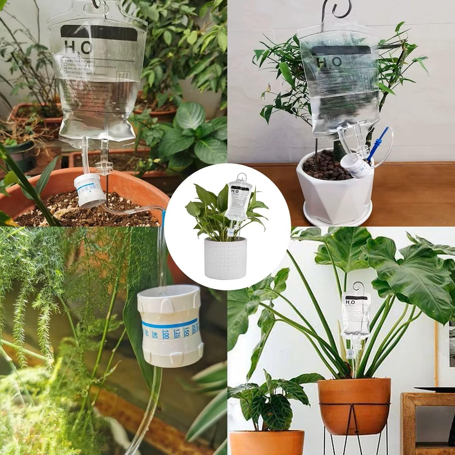 350-1000ML Plant Water Bag Irrigation Drip Bag with Metal Hooks Self Watering Devices with Adjustable Water Outlet Speed Plant(500ml) image 4