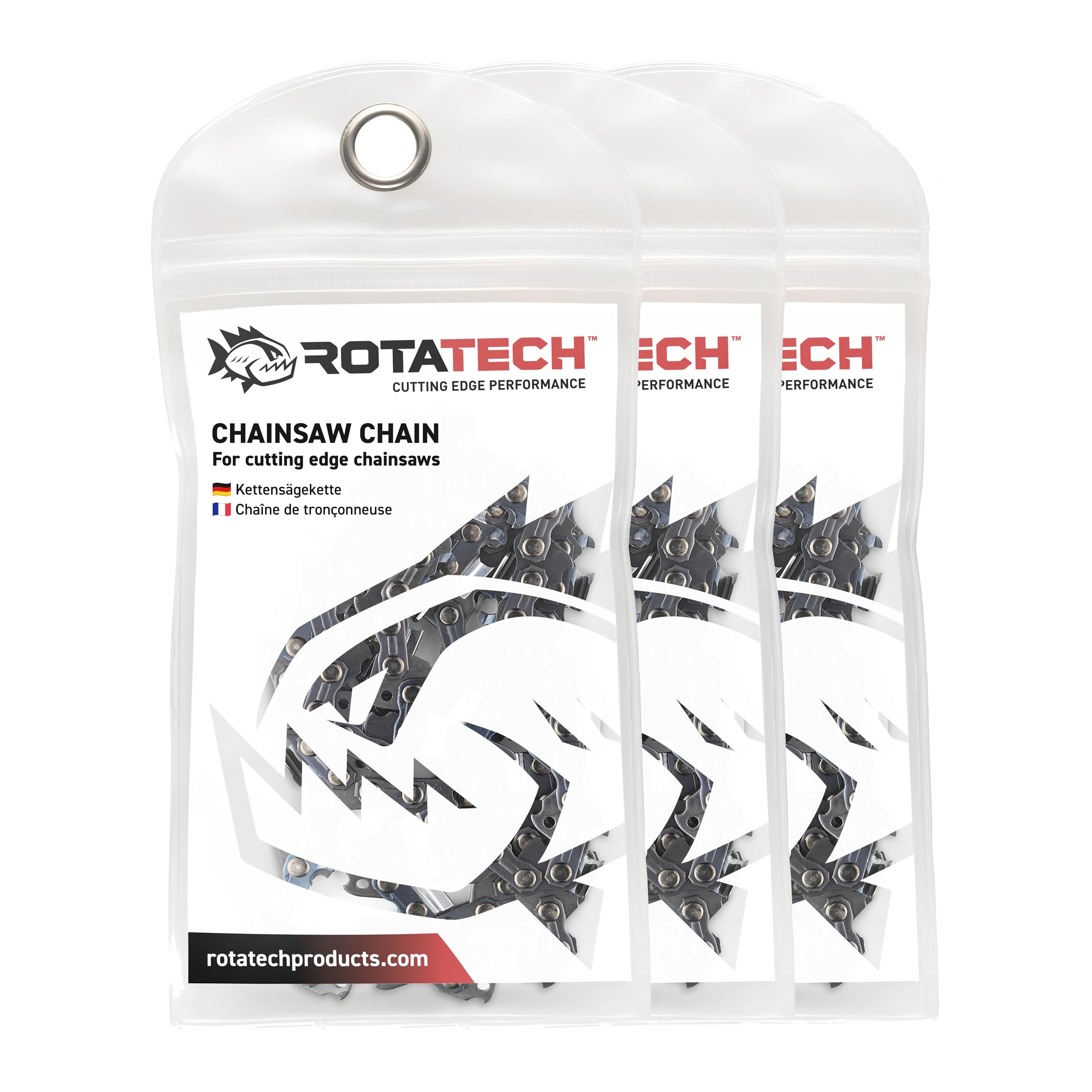 Rotatech Three Semi Chisel Chain Saws .325 "1.6 Mm 62 Guide Rail Links 37 Cm Semi-Chisel Compatible With Stihl