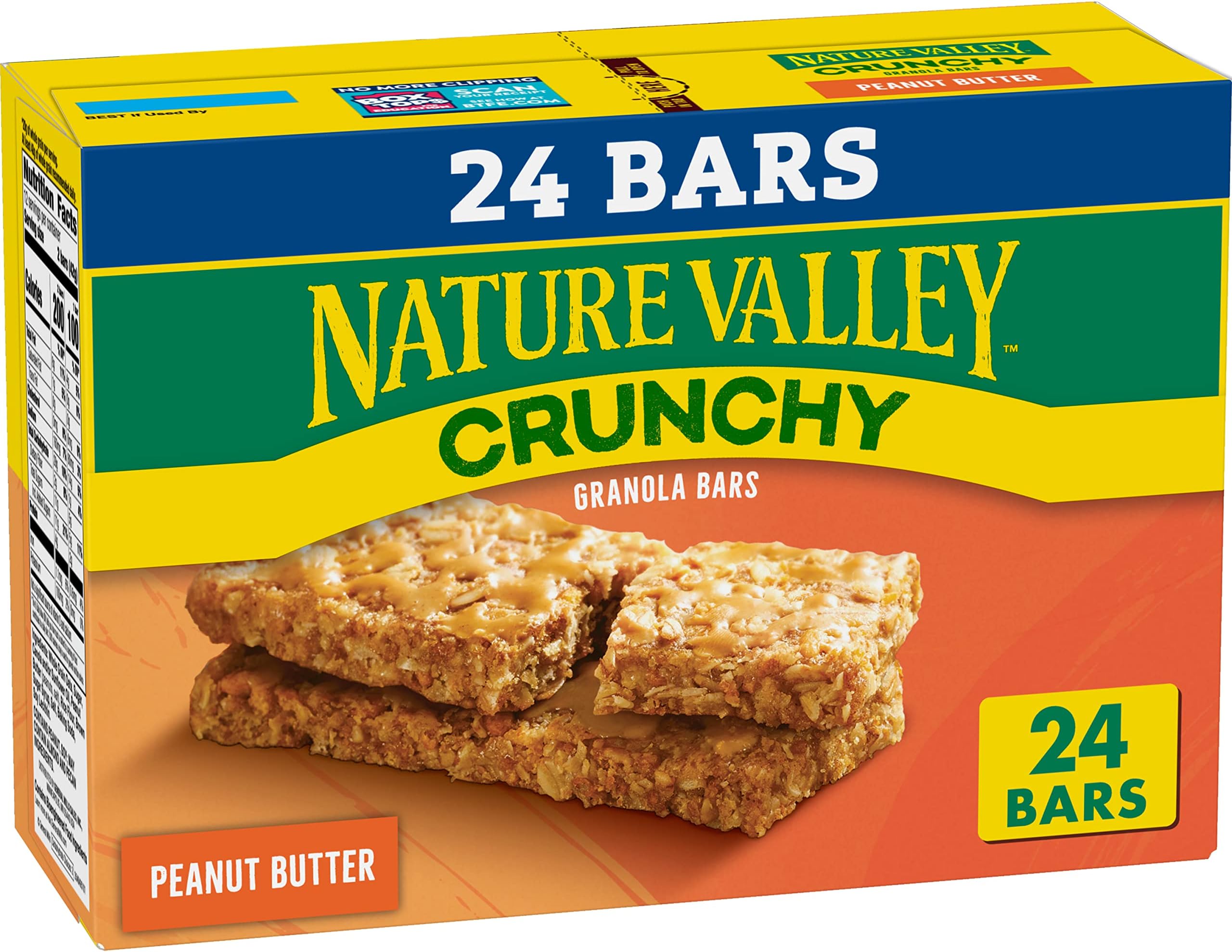 Crunchy Granola Bars, Peanut Butter, 24 Bars, 17.88 OZ (12 Pouches)