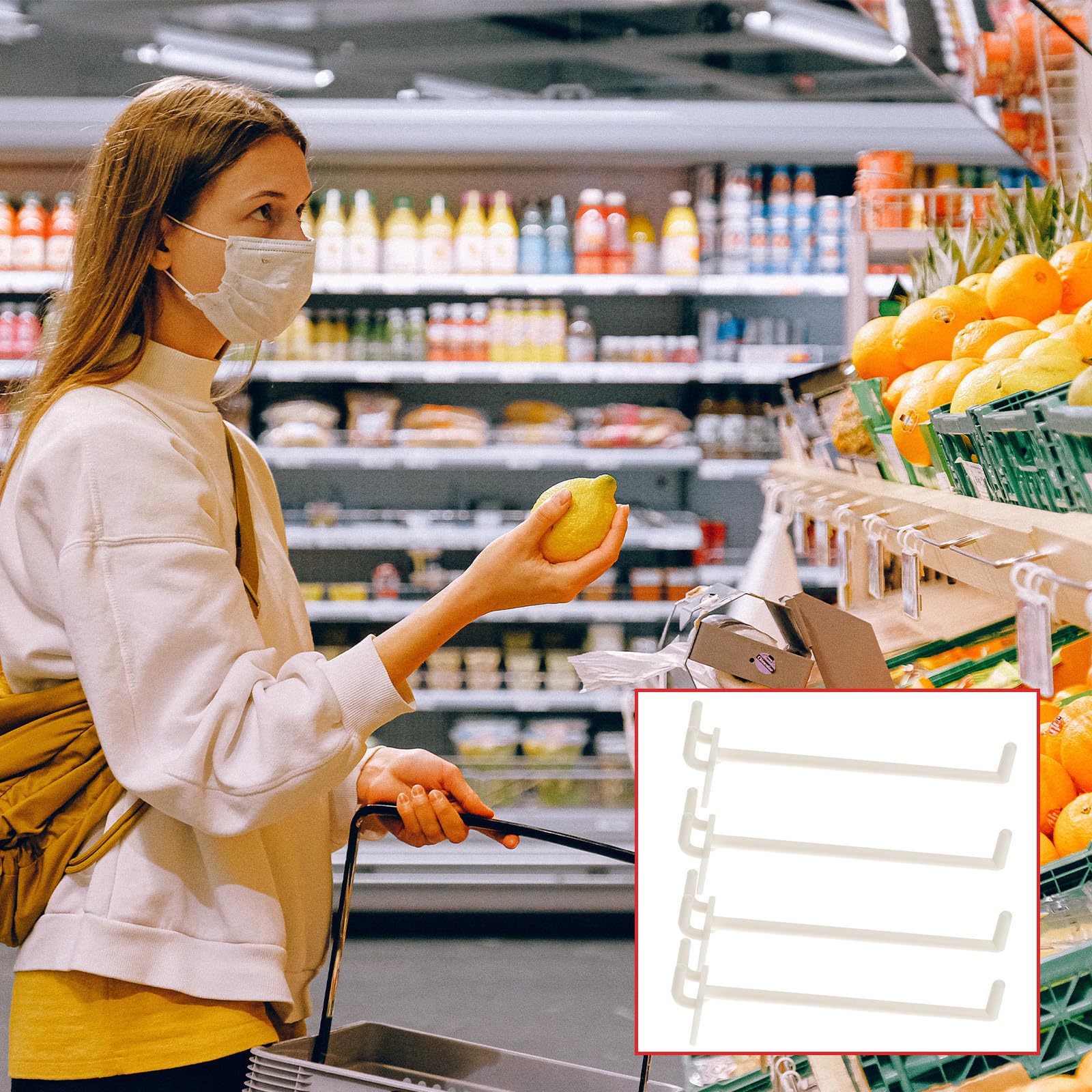 Tofficu 100 Pezzi Ganci per Pannelli Forati in Abs Design per Appendere Attrezzi e Organizzare Pareti in Cucina e Negozi