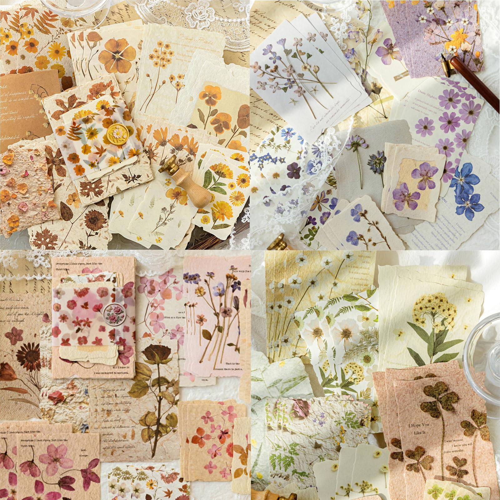 120 arkuszy kwiecistego albumu do scrapbookingu, pamiętnik, artykuły dekoracyjne, do planera, pamiętnika, kolaży, ozdobienia, retro, rękodzieło, 120 arkuszy