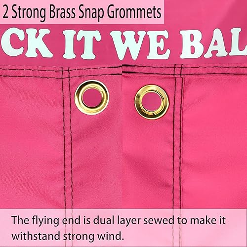 Miniatura 4 de Fuck It We Ball Bandera Rosa Divertida Banderas de Dormitorio Universitario para Chicas Banderas Geniales para Dormitorio Habitación Pared Banderas