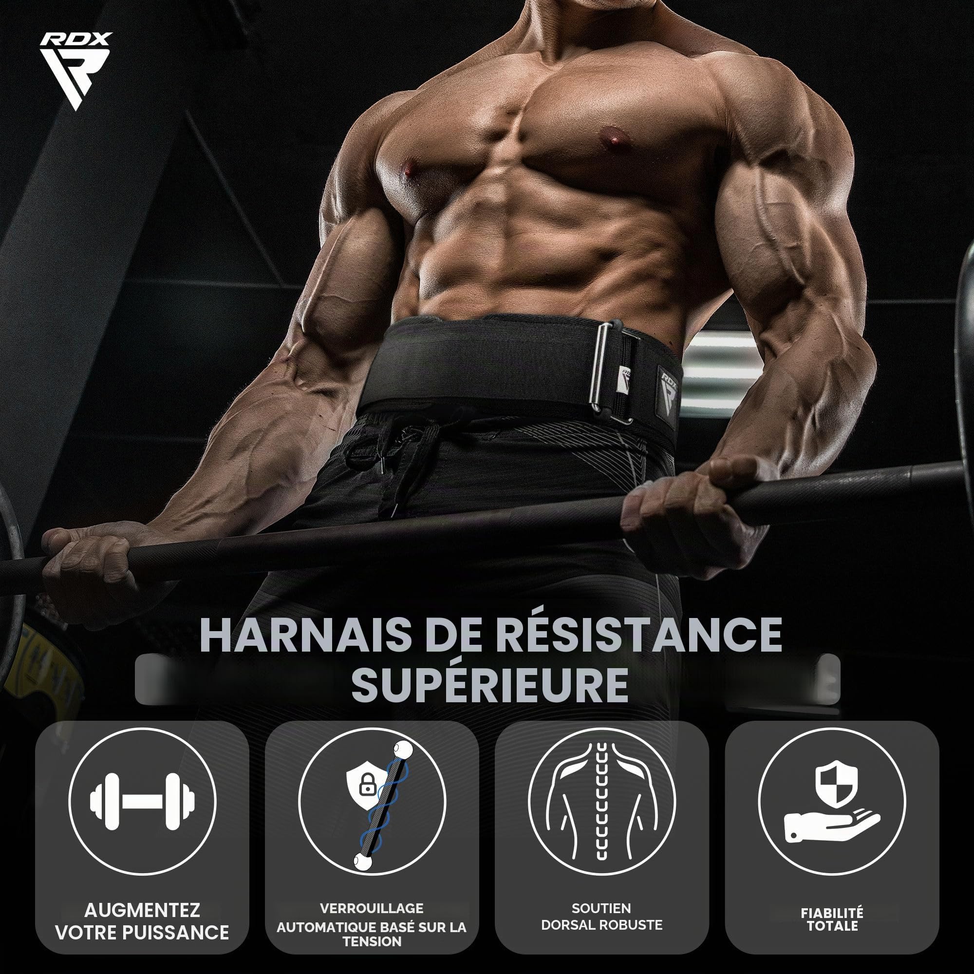 RDX Ceinture de Musculation AUTOMATIQUE FERMER À CLÉ, 4” Réglable Support Dos Lombaire, Powerlifting D'haltérophilie Bodybuilding Entraînement en Force Exercise Fitness Gym Levage Belt, Hommes Femmes