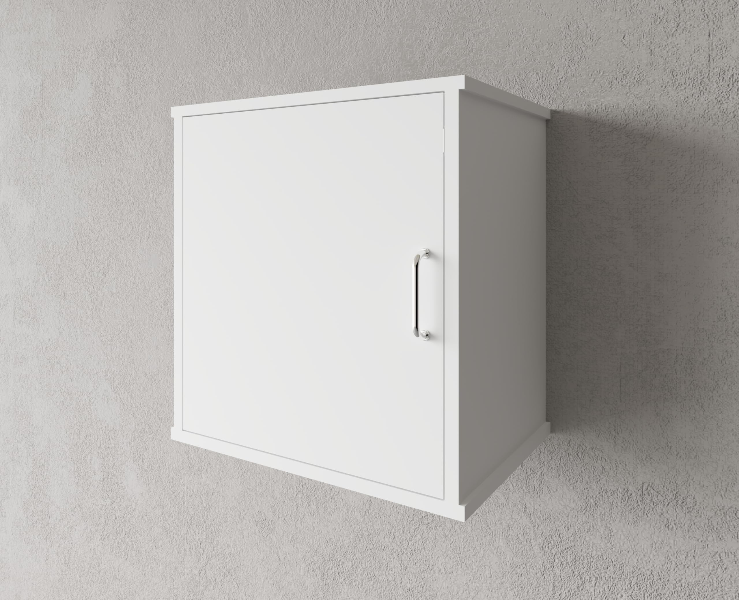 Negrari Pensile in Resina PVC, Resistente all'umidità, Ripiano d'appoggio interno, Adatto per interni ed esterni, L45 x P34 x H52 cm, bianco.