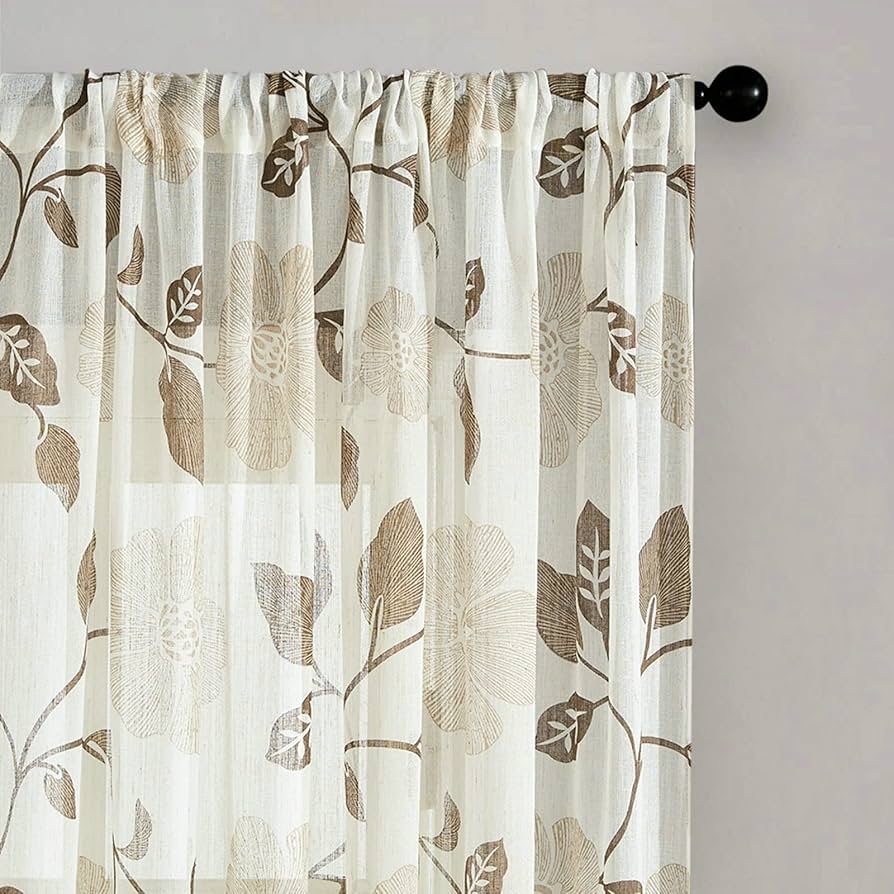 Amazon.com: KnBoB Sheer Curtains, 42x90 Curtain Panels Living Room
