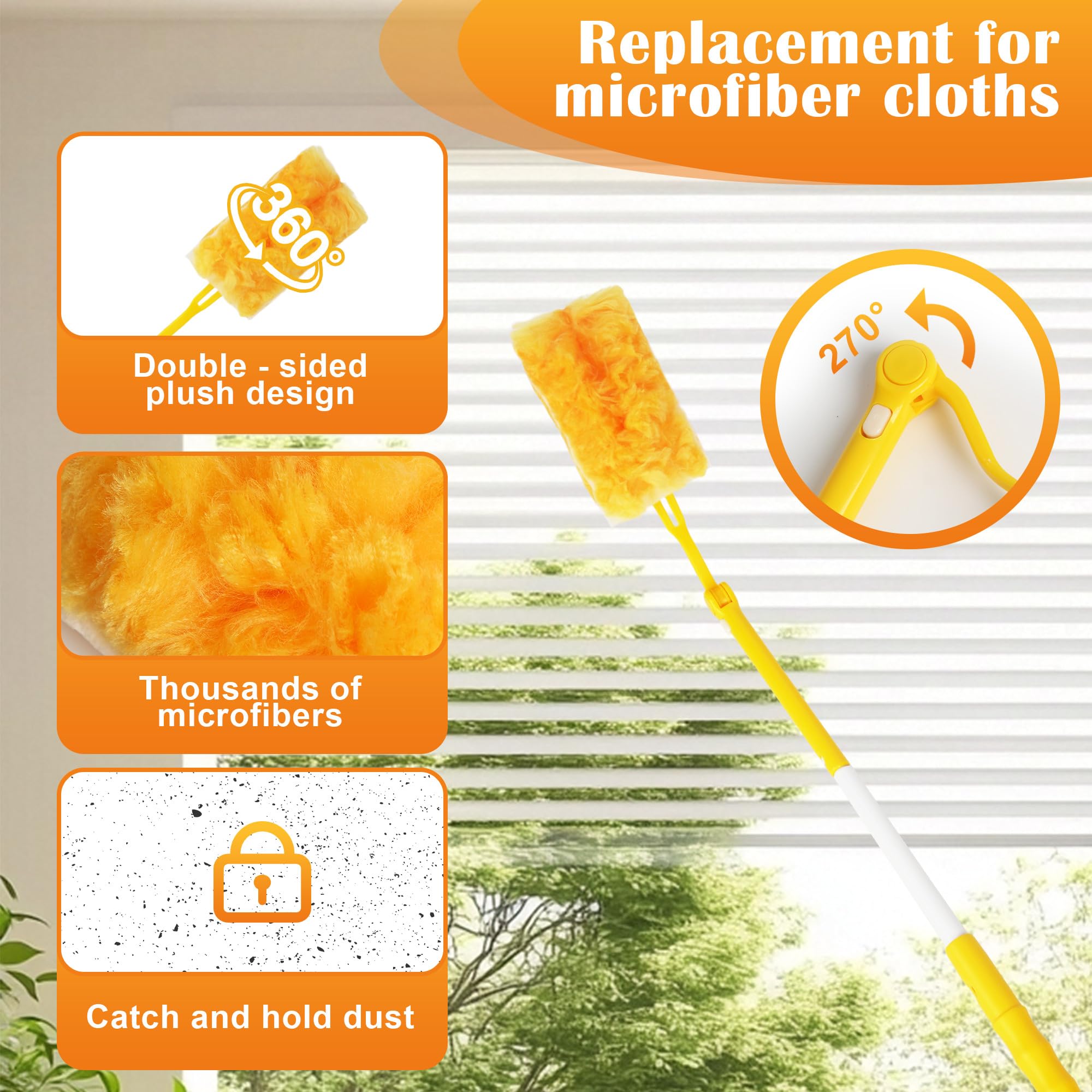 30 Pièces Plumeau Poussiere Recharge pour Swiffer Duster, avec 1