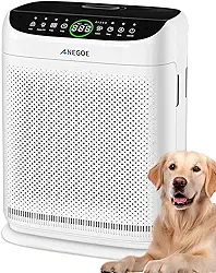 Purificadores de ar para casa grande sala de até 2500 pés² com dupla entrada de ar, pré-filtros laváveis, purificador de ar AnEgoe para quarto com controle remoto, filtro de ar HEPA para poeira