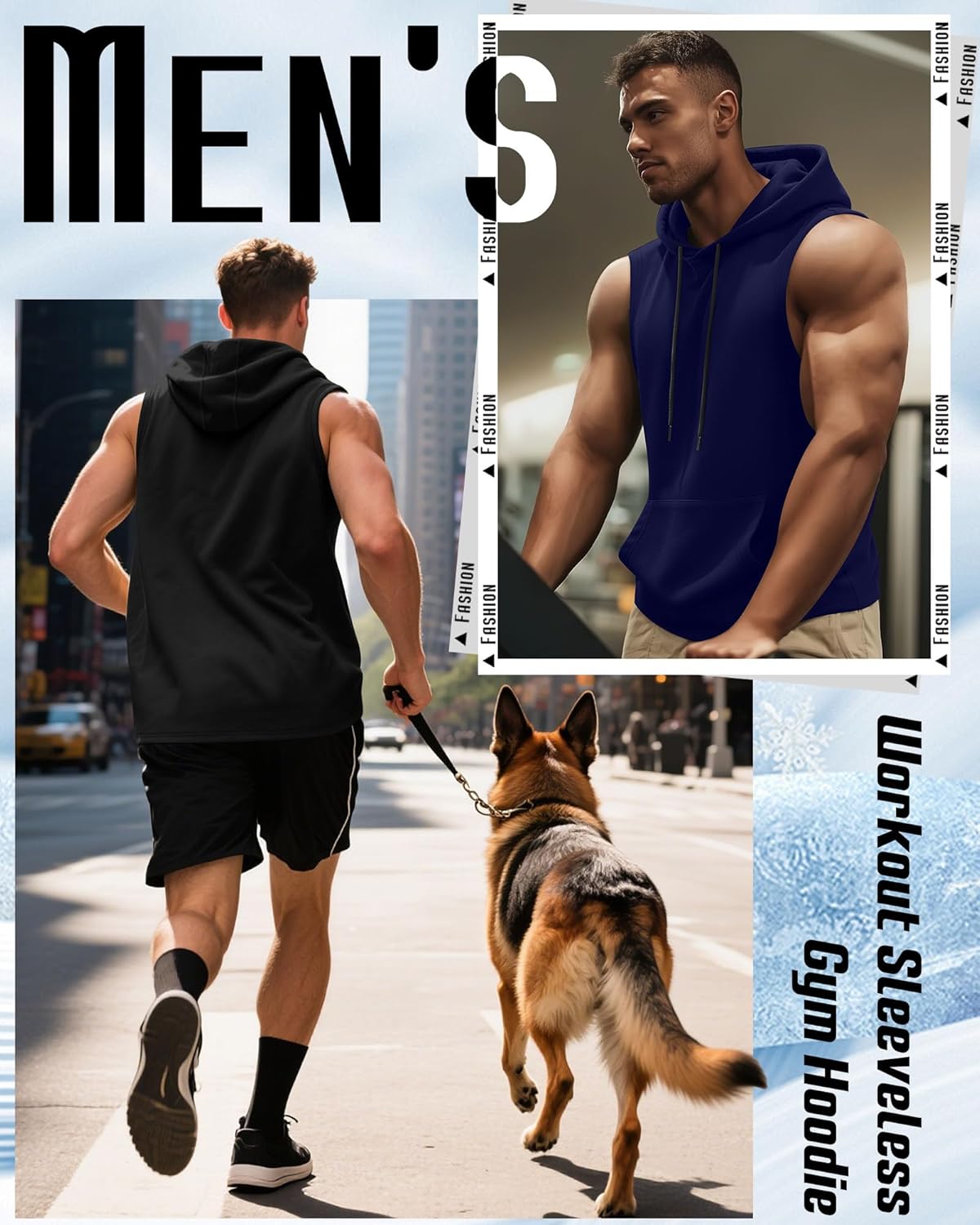 3 Pack Men's Hooded Tank Tops, Workout Sleeveless Gym Hoodie Muscle Bodybuilding Running Cut Off Shirts - Image 4