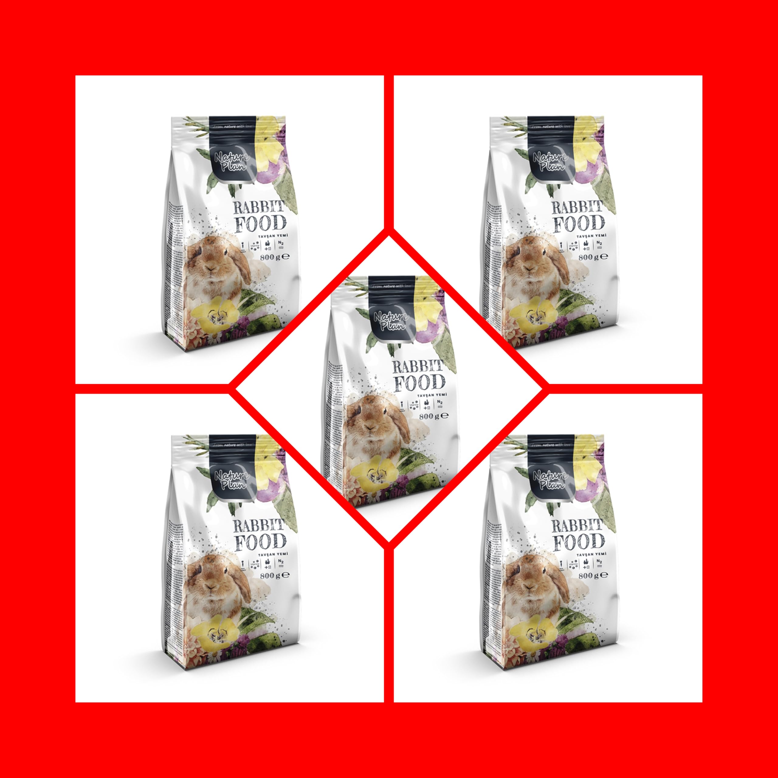 Tavşan yemi 800 g, 5 paket