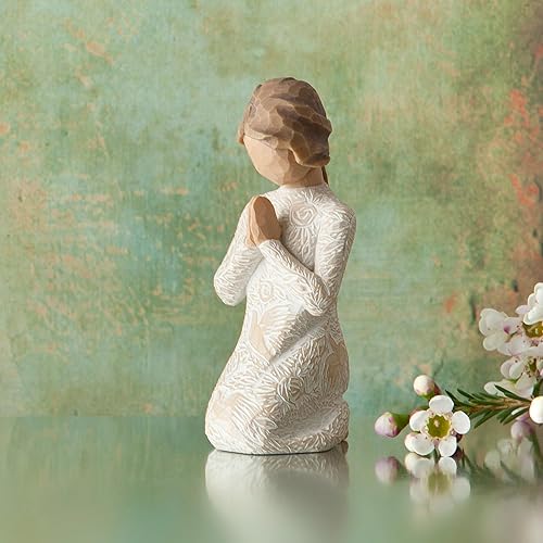 Miniatura 4 de Willow Tree Juego de 2 figuras esculpidas pintadas a mano con texto en inglés "Remembrance Angel Plus Prayer of Peace"