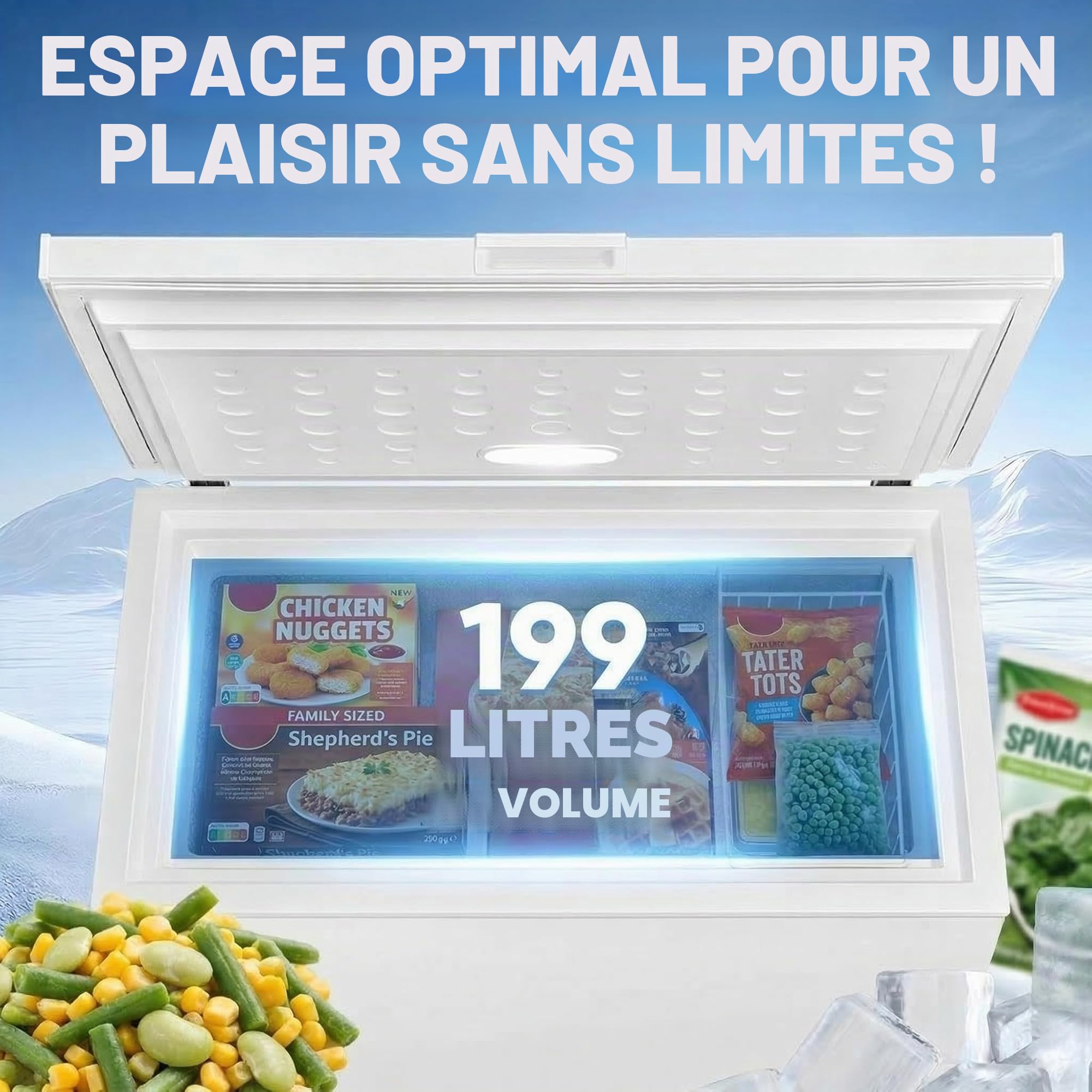 PKM GT300E Congélateur 299 L 41 dB Double Mode Réfrigérateur Congélation 4 Étoiles