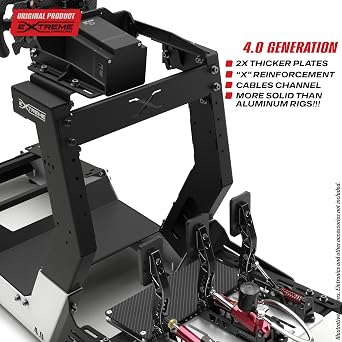 Extreme Simracing Chassis 4.0 Adjustable Racing Simulator Cockpit | Compatible with Logitech, Thrustmaster, Fanatec, Simagic, Moza, Simucube & Others | Sturdy Steel Frame, Ergonomic Driving Position, Universal Seat Mount (White)