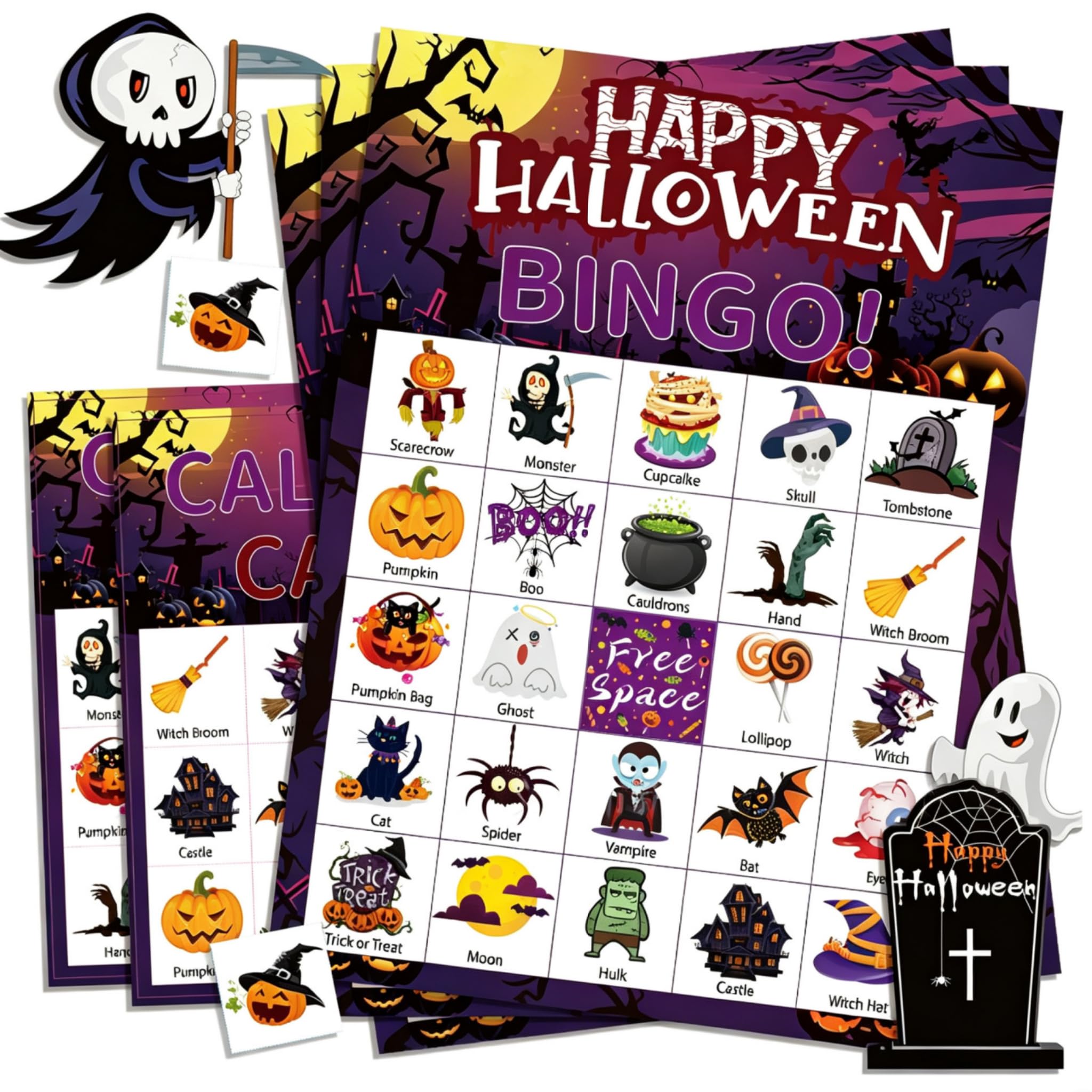 Cosiesnest Halloween Bingo Game Cards 24 Players