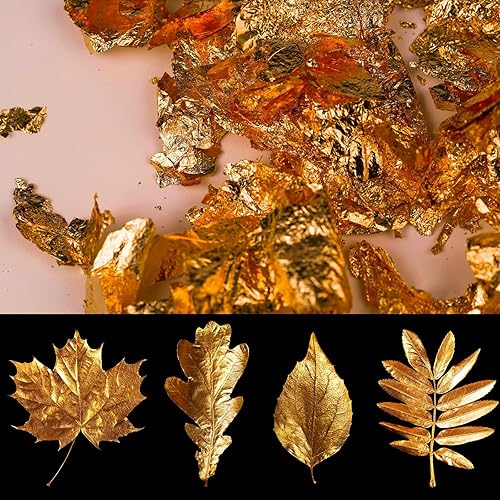 Miniatura 7 de 100 hojas imitación láminas de oro para decoración arte manualidades tamaño 55 x 55 pulgadas de Bememo