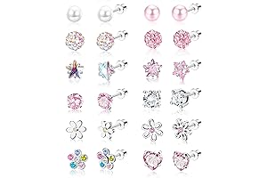 Secure and Stylish: 12 Pairs of Hypoallergenic Earrings with Locking Backs