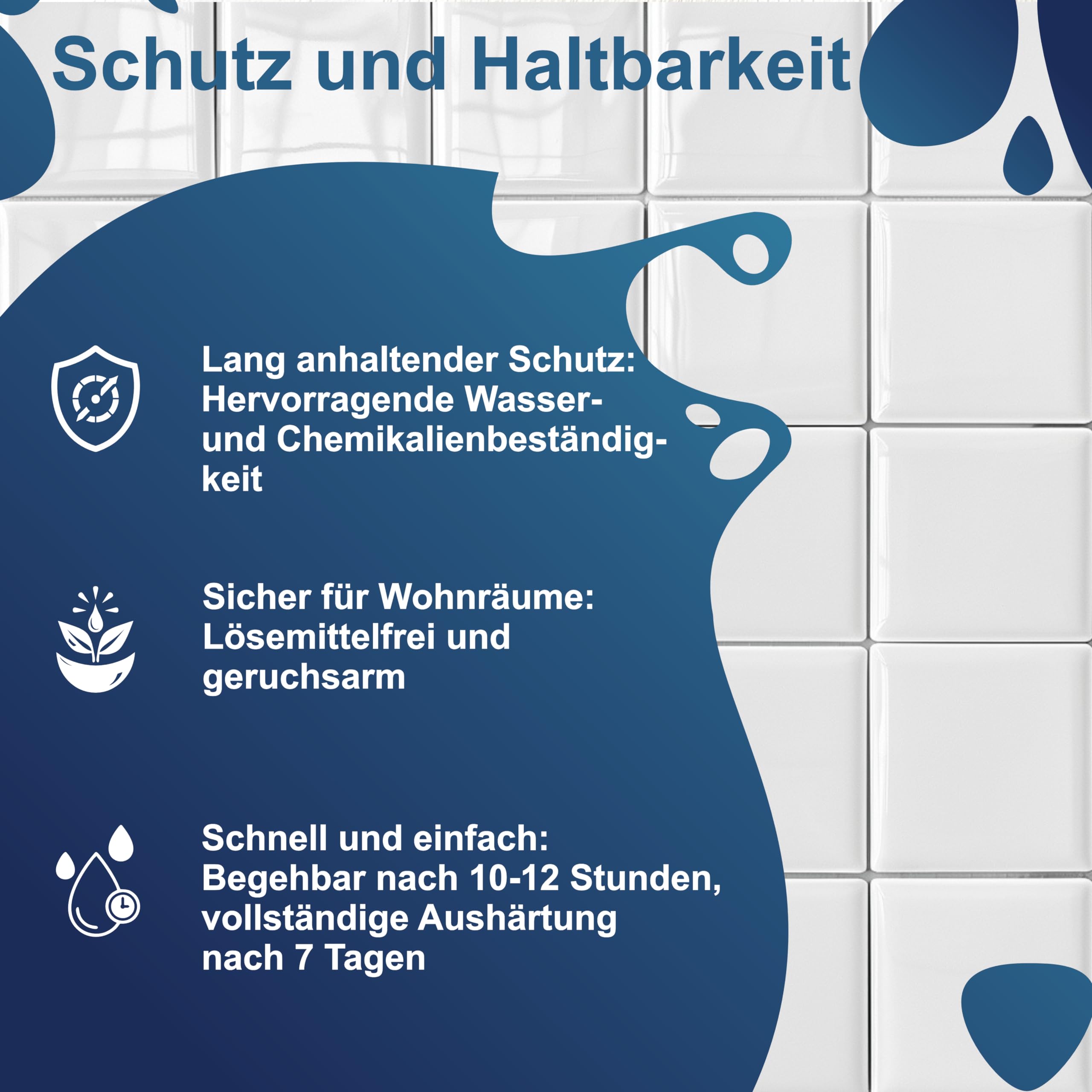 2K Fliesenlack MATT Weiß RAL 9010 für Küche Badezimmer Wandfliesen Bodenfliesen - 2,5Kg