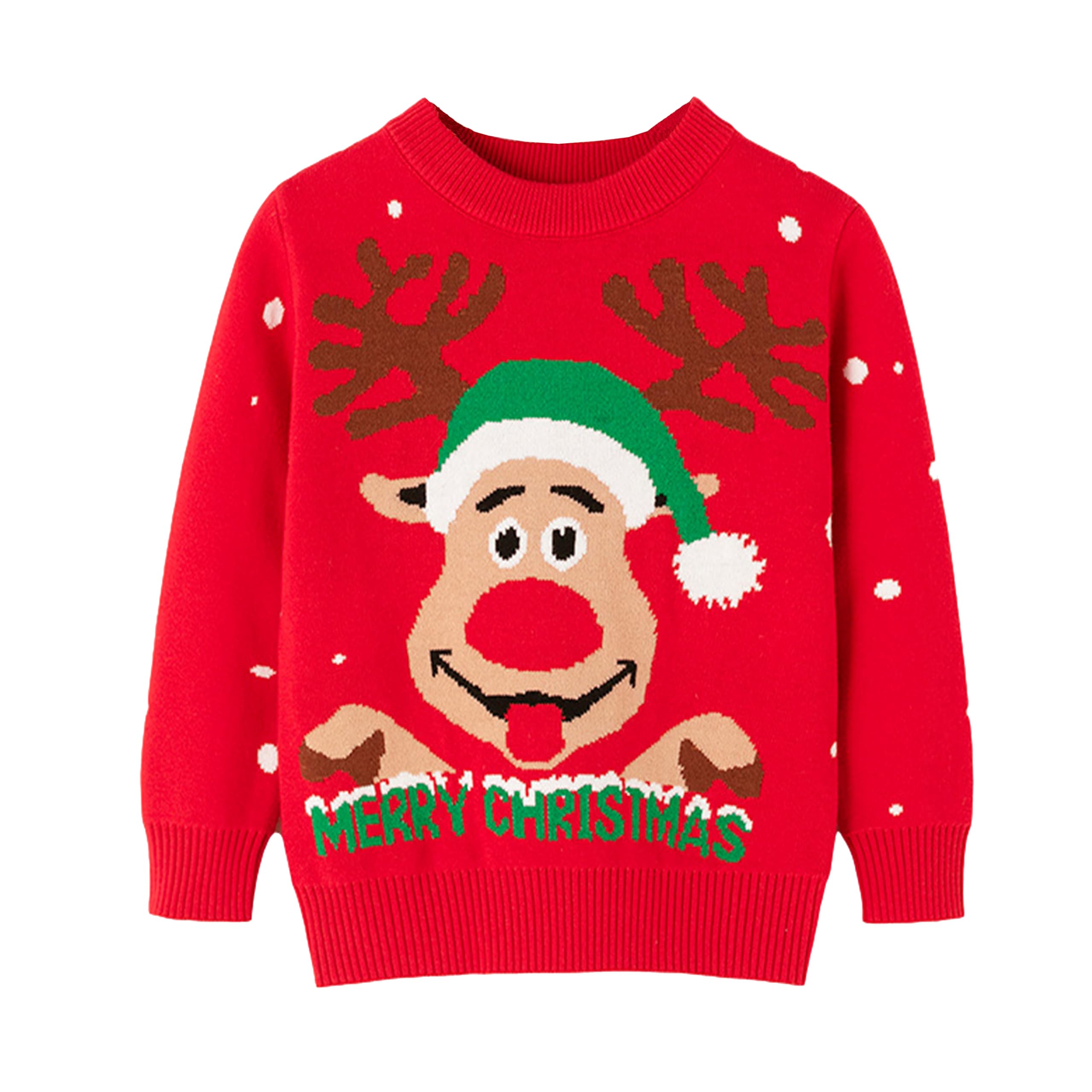 LIKPOJA Kids Christmas Jumper Girls Boys Knitted Christmas Ugly Sweater Toddler Jumpers for Children's Winter Warm Clothes(Knitwear O elk,4-5Y