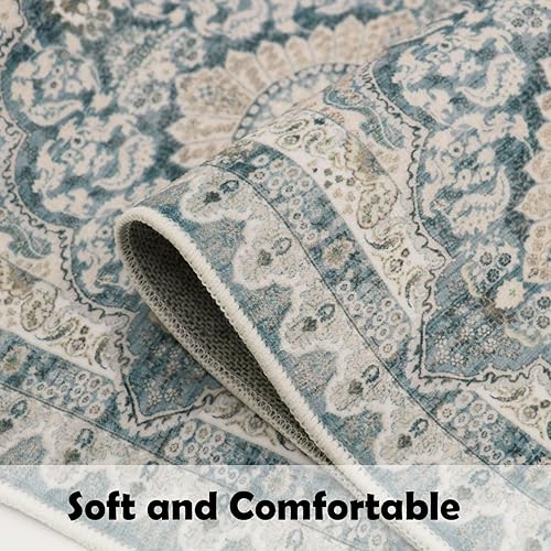 Miniatura 5 de Juego de 3 alfombras bohemias de cocina antideslizantes, lavables, delgadas, para pasillo, lavandería, fregadero, color marrón claro, 18 x 30