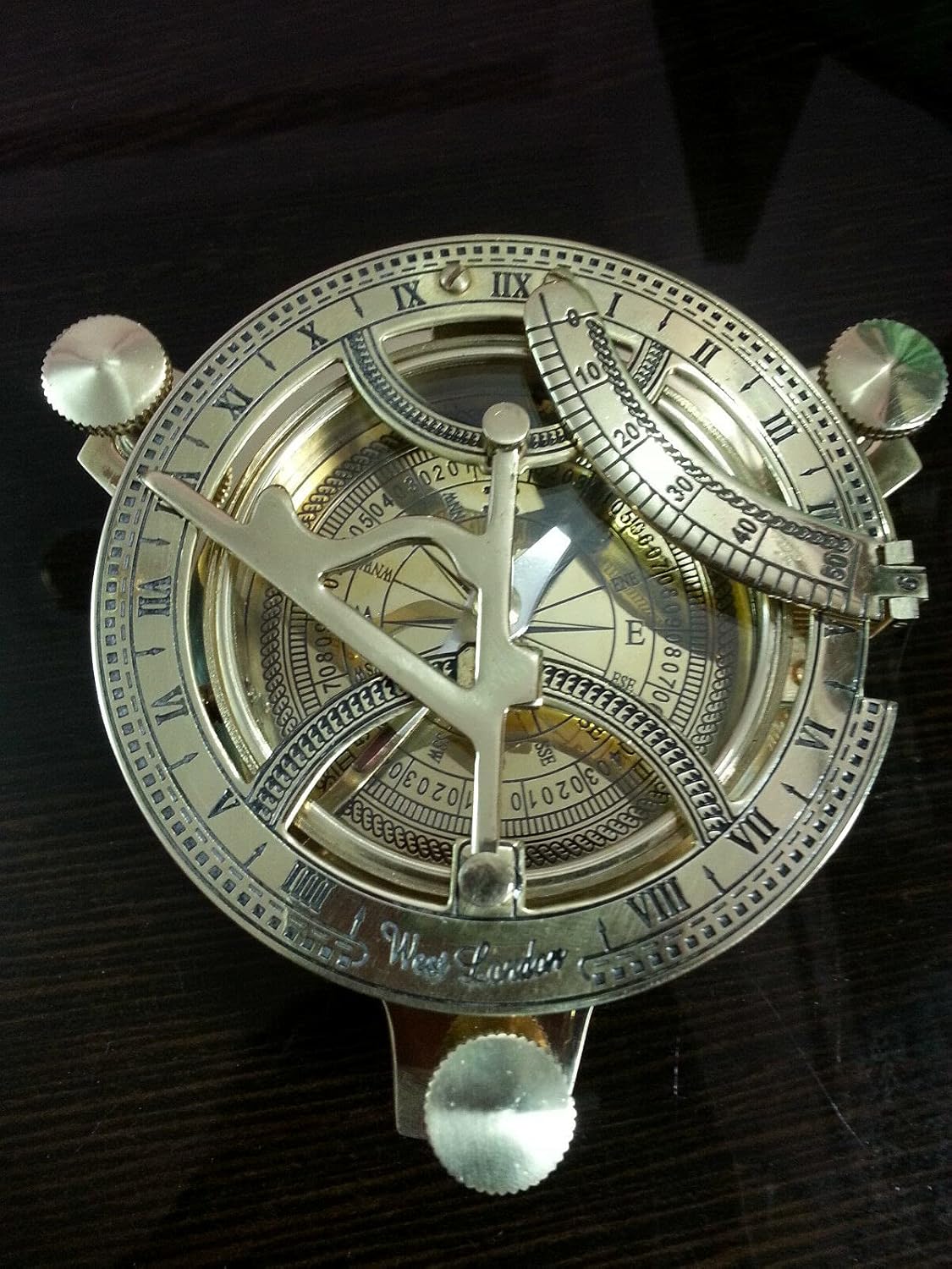 4" Nautical Sundial Brass Directional Compass~Vintage Maritime Centurion Gift.