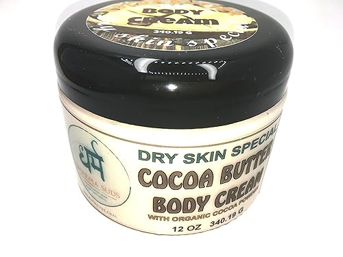 Crema corporal hidratante de manteca de cacao 12 oz piel seca especial con cacao en polvo orgánico