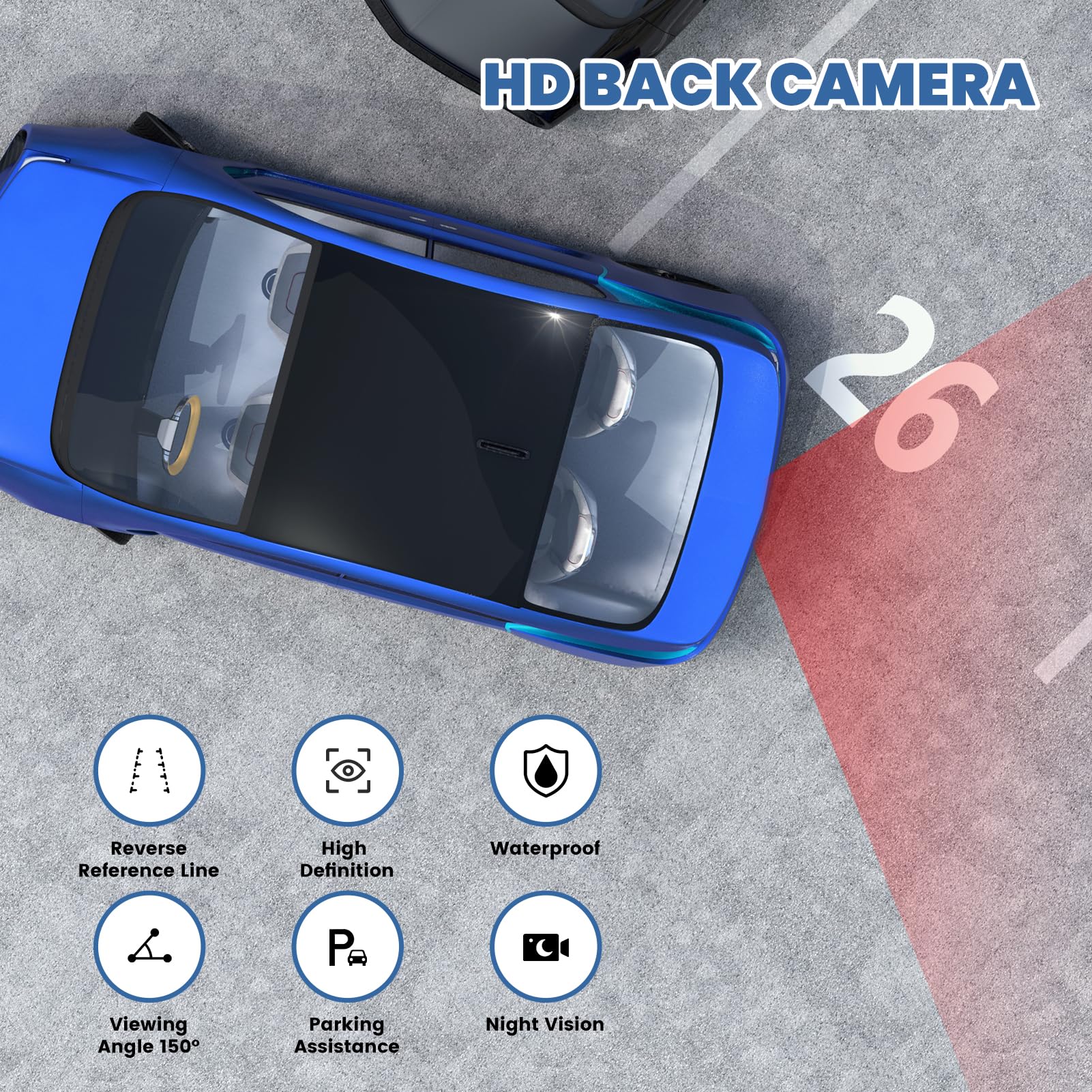 Monitor retrovisore dell'automobile HD 4.3in, macchina fotografica retromarcia veicolo delle macchine fotografiche di sostegno della macchina fotografica a tenuta stagna della macchina fotograf