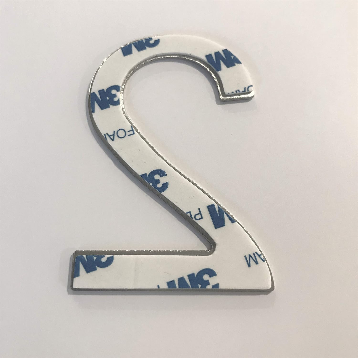 House Number - Heigth 3 Inch - Brushed Stainless Steel - Quality Stainless Steel 304 - Easy to Install with 3M - Sticker - Number 2 - Two