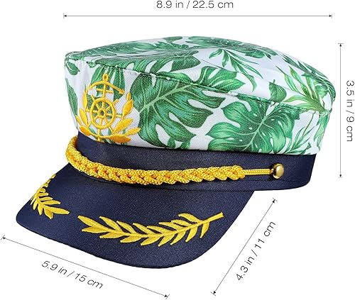 Miniatura 3 de SOIMISS Disfraces de Halloween para hombre, 4 unidades, sombrero de capitán, ajustable, sombrero de marinero, sombreros de marinero, sombrero azul