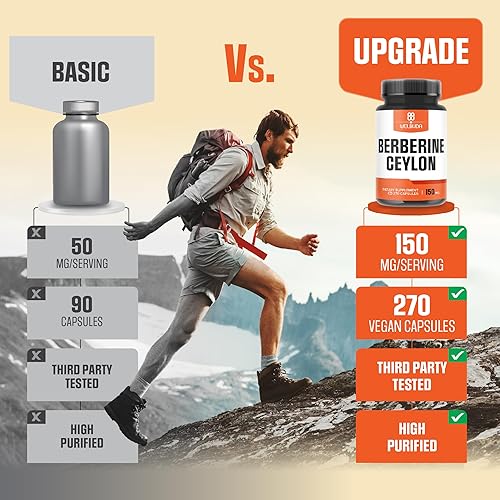 Miniatura 4 de Suplemento de berberina de 1000 mg con 500 mg de canela de Ceilán, 270 cápsulas, súper fórmula con ingredientes de primera calidad, apoya la salud