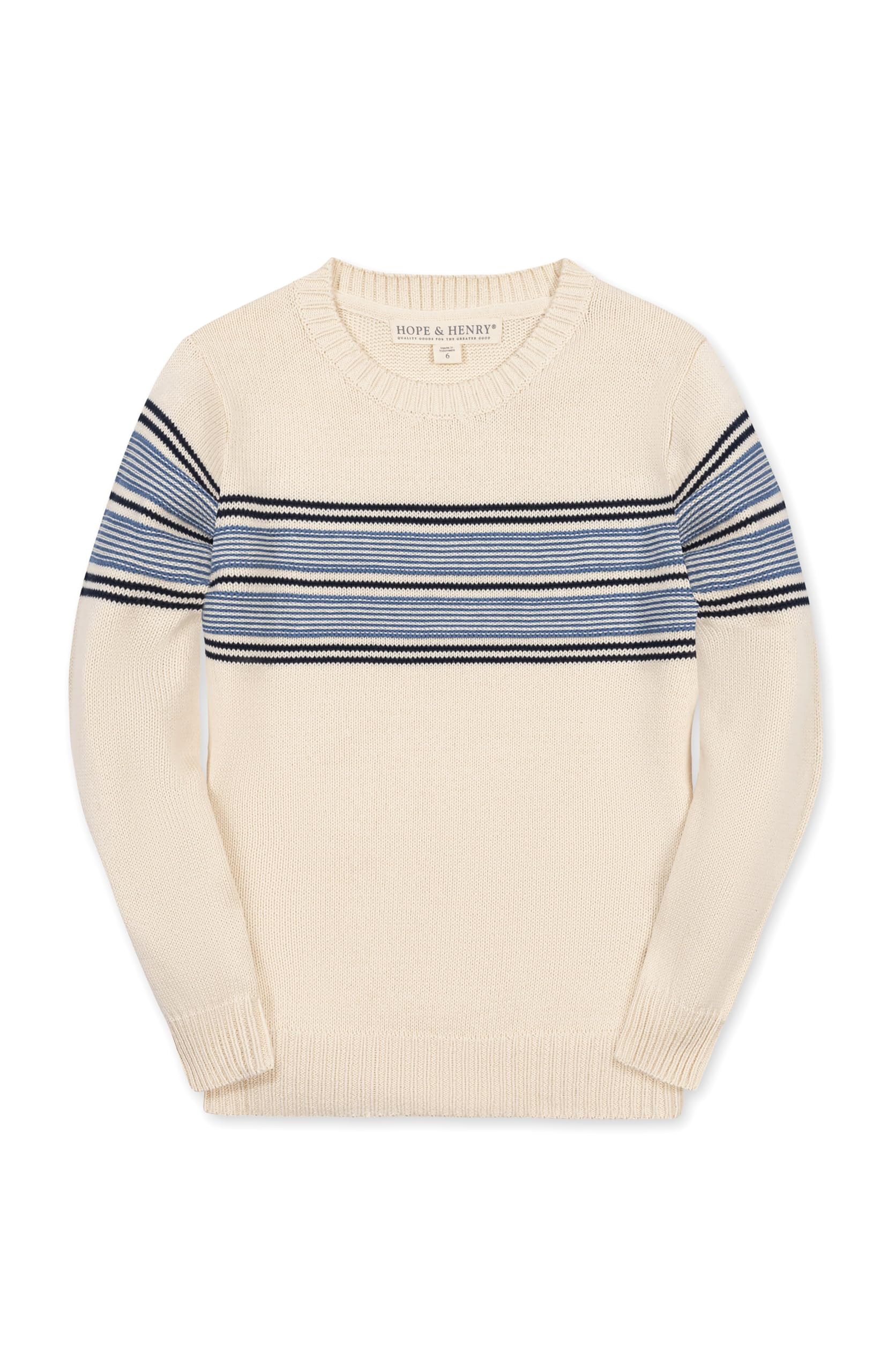 Hope &amp; Henry Boys' Long Sleeve Crew Neck Pullover Sweater