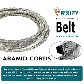 Aramid Cord Lawn Mower Deck Drive Belt 1/2 X 98.5 inch for John Deere M128733 LT133 LT155 LT160, for Ariens 07200116, for Husqvarna AYP 131006 532131006 Simplicity Snapper 1732966 1732966SM