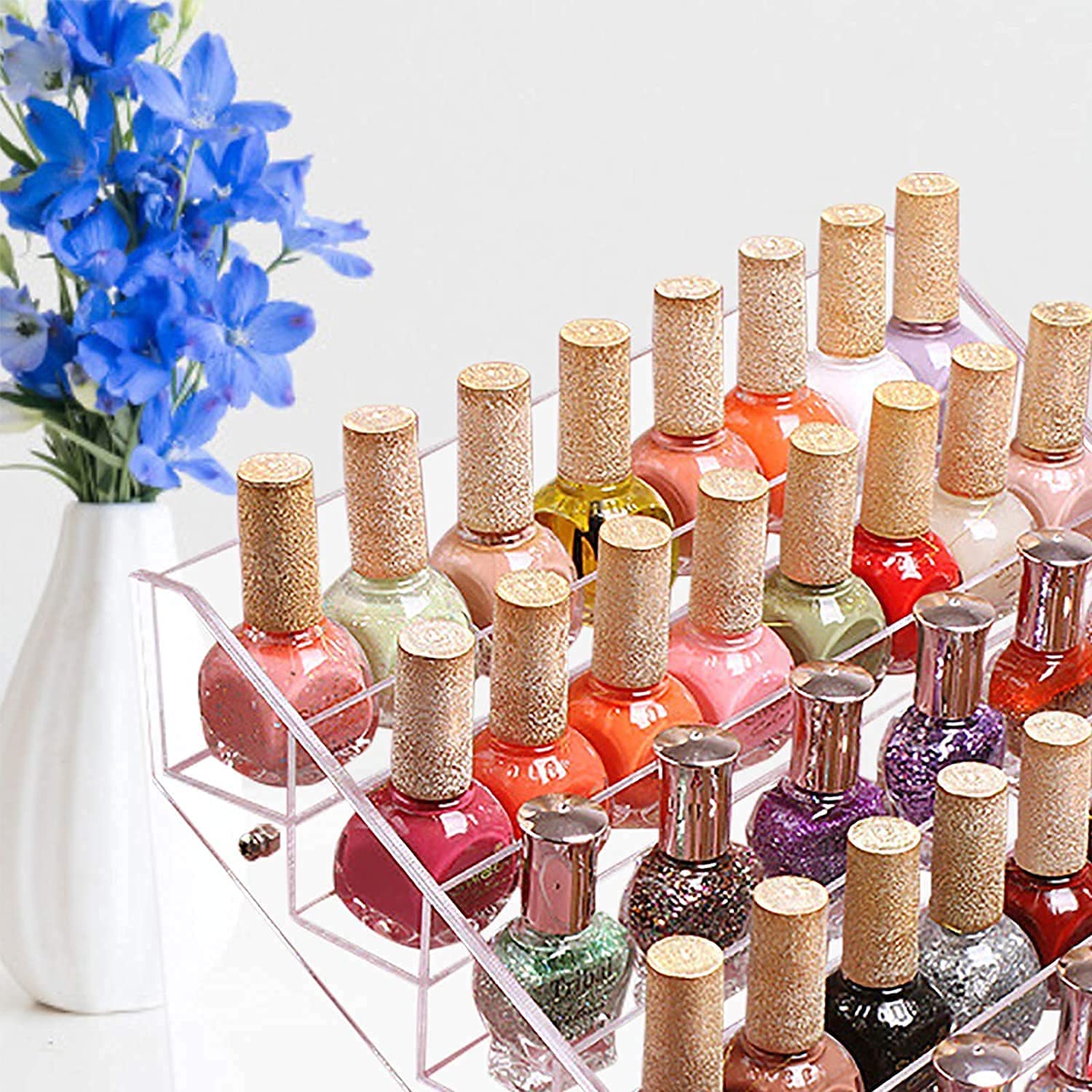 Wakects Porta Smalti per Unghie Espositore Smalti Tavolo Organizzatore per Unghie, Rossetto, Supporto Trasparente per Trucco, Rossetto e Cosmetici (#6 (7 Floor)