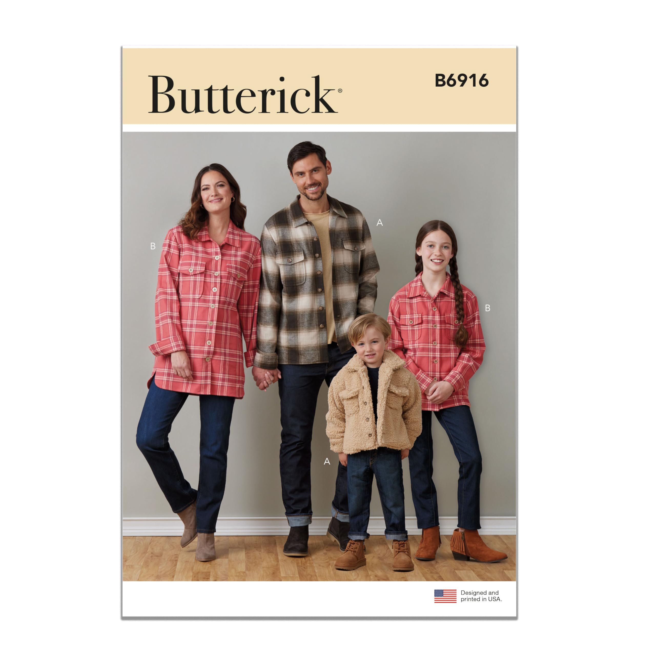 ButterickChildren's, Teens' and Adults' Jacket Sewing Pattern Kit, Design Code B6916, Sizes XS-L/S-XL, Multicolor