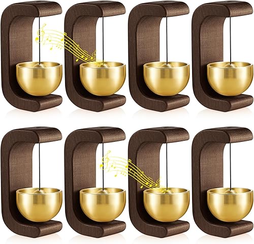 Vista 14 de Zonon 2 Piezas Campanillas de Viento Magnéticas de Madera Timbre Decoración Campana de Comerciantes para Apertura de Puerta Forma de C para Regalo