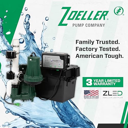 Miniatura 7 de Zoeller 508-0007 AquaNot Spin 508 ProPak - Sistema completo de bomba de sumidero con bomba primaria M98 y batería de reserva de 12 V,