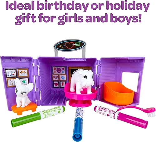 Miniatura 8 de Crayola Scribble Scrubbie Pet Tattoo Shop, Toy Pet Playset, regalo para niños, edad 3, 4, 5, 6
