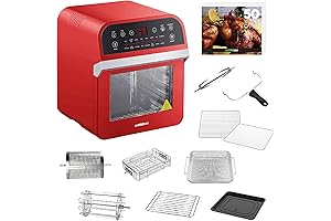GoWISE 12.7-Quart Deluxe Electric Red Air Fryer Oven