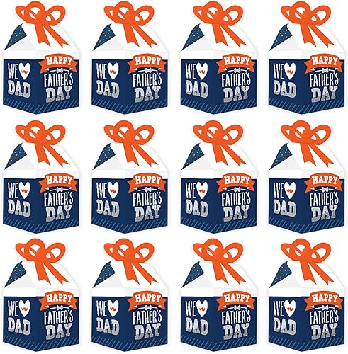 Miniatura 4 de Big Dot of Happiness Happy Father's Day  Cajas de regalo cuadradas  We Love Dad Party - Juego de 12 cajas de regalo