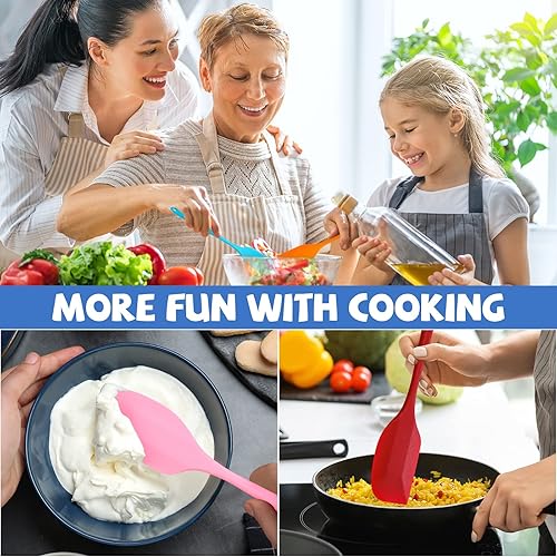 Miniatura 6 de Juego de espátulas de silicona de 16 piezas, resistentes al calor, antiadherentes, flexibles y herramientas de mezcla, aptas para lavavajillas, 6