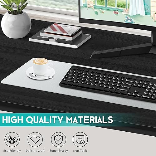 Miniatura 20 de YRLLENSDAN Escritorio grande de madera, escritorio para juegos de 48 pulgadas, escritorio moderno para escritura, estación de trabajo, mesa de