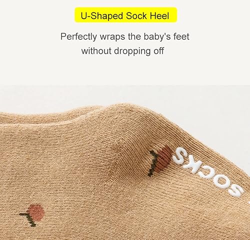 Miniatura 6 de BEHELE Calcetines antideslizantes para bebé, calcetines para niños pequeños, cálidos, gruesos, antideslizantes, para niñas, niños, recién nacidos, 5